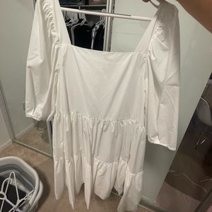 White En Saison Puff sleeve Dress